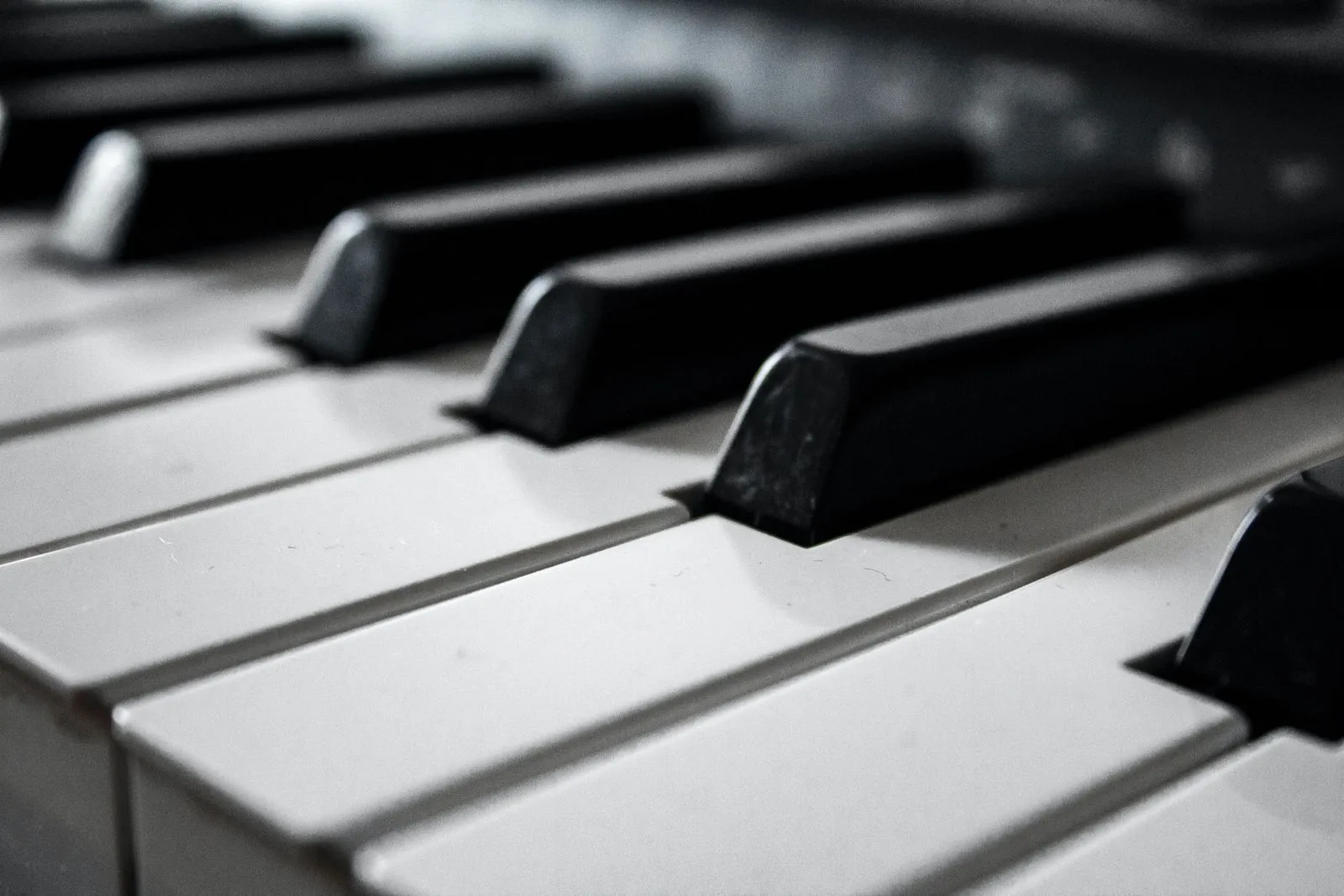 Close-up to piano keys